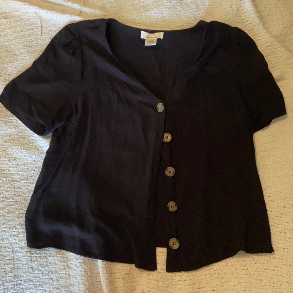Black Button Down Women’s Top